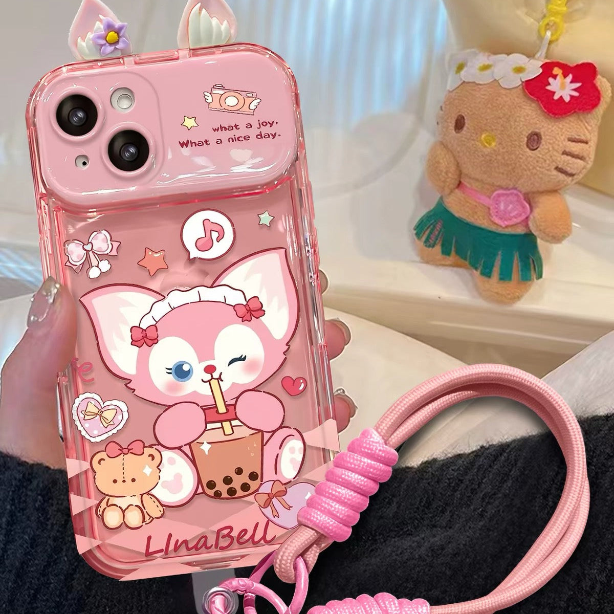 LinaBell phone case with a flip-out mirror