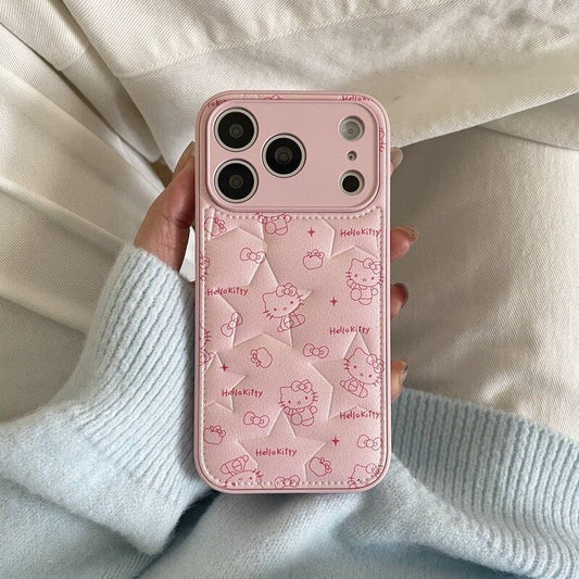 Star-patterned, bow-adorned Hello Kitty phone case with air-cushion design