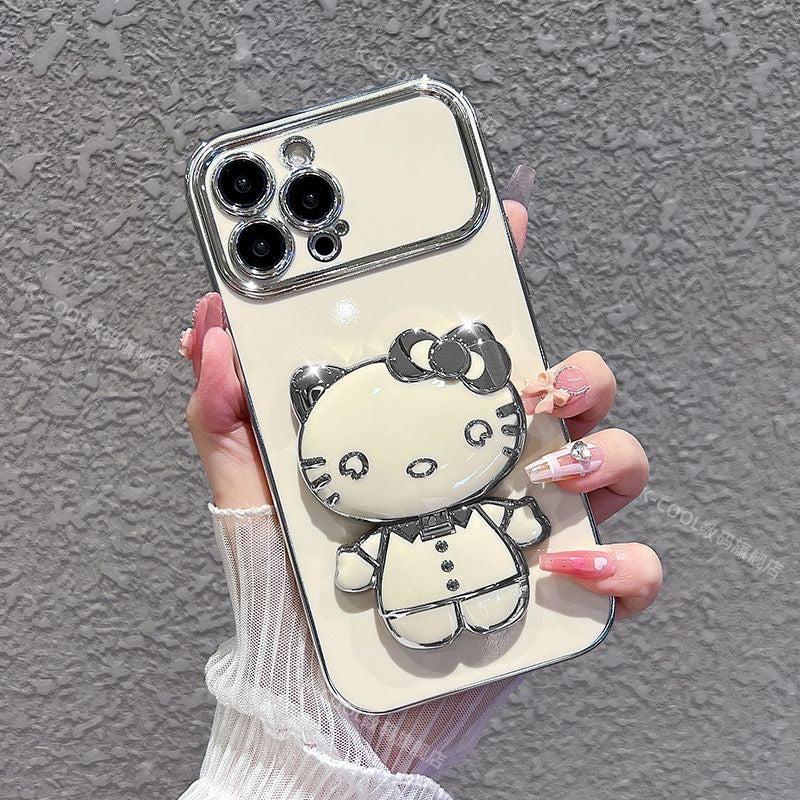 Hello Kitty Phone Case with Built-in Vanity Mirror and Kickstand