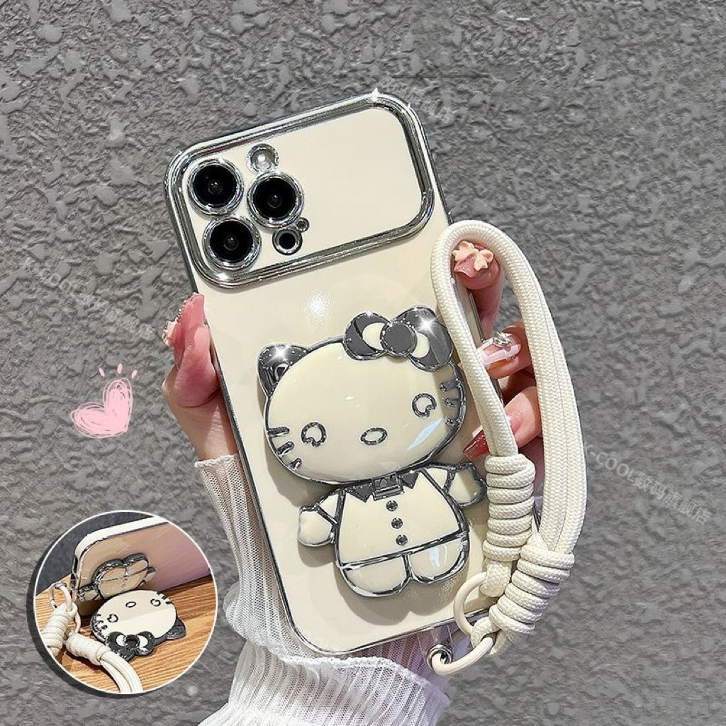 Hello Kitty Phone Case with Built-in Vanity Mirror and Kickstand