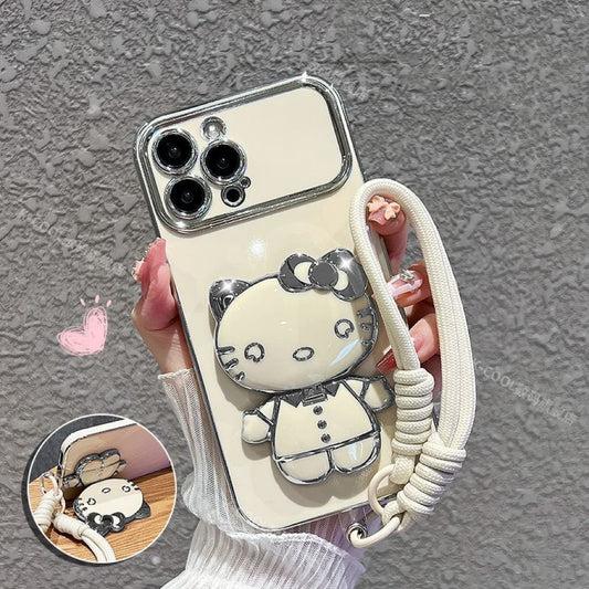 Hello Kitty Phone Case with Built-in Vanity Mirror and Kickstand