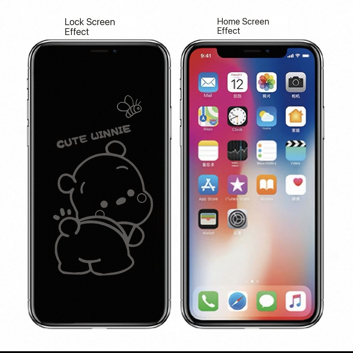 Samsung Cartoon-Themed Tempered Glass Screen Protector (Privacy/Anti-Peep)