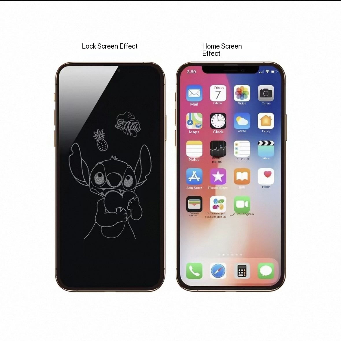Samsung Cartoon-Themed Tempered Glass Screen Protector (Privacy/Anti-Peep)