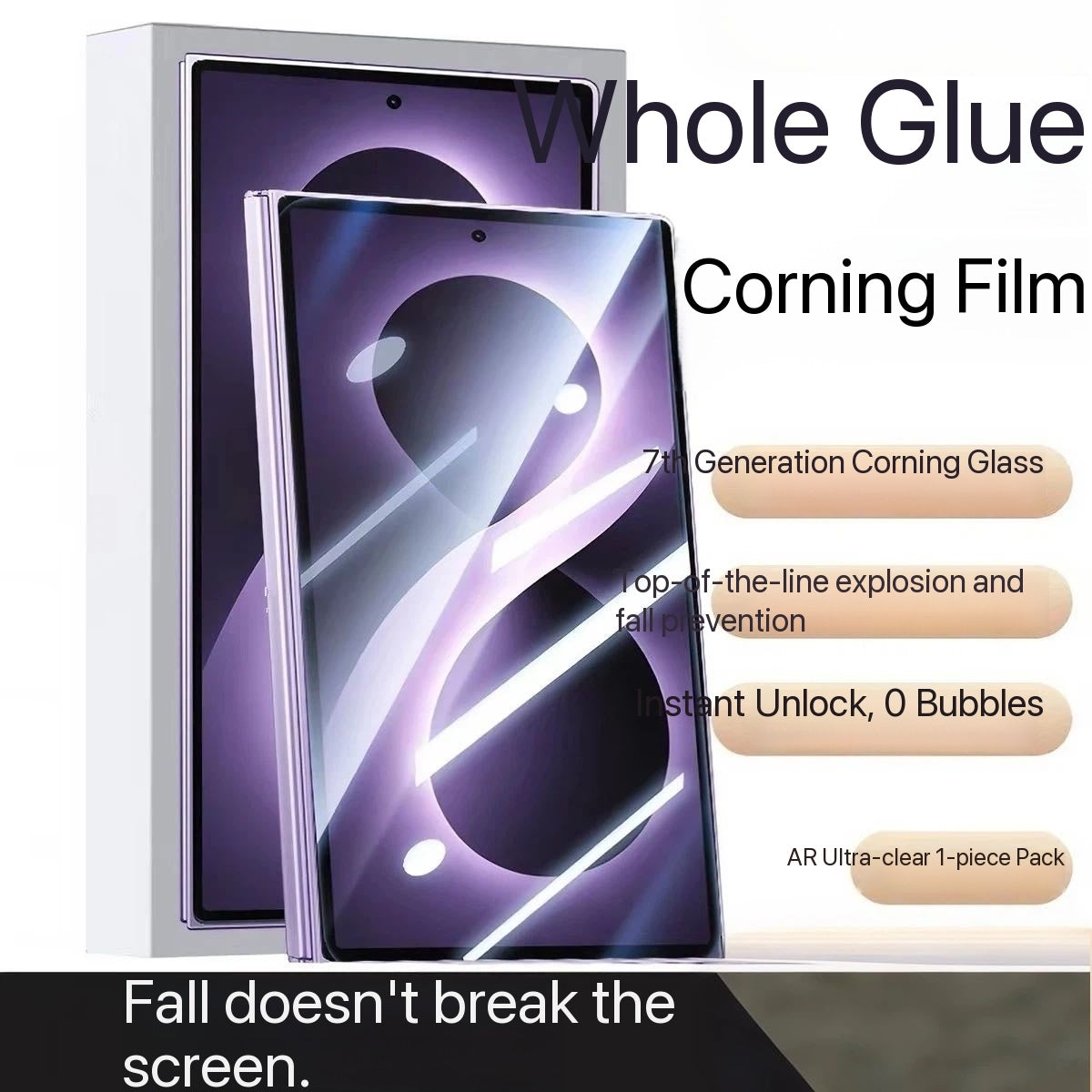 Ultra-clear, premium, full-adhesive tempered glass screen protector for Samsung external displays