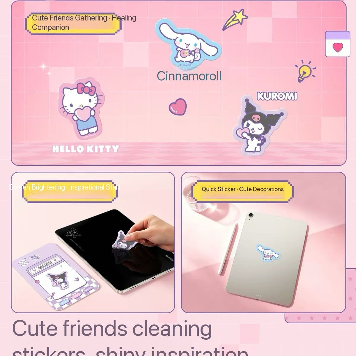 Hello Kitty-themed tempered glass screen protector for iPad