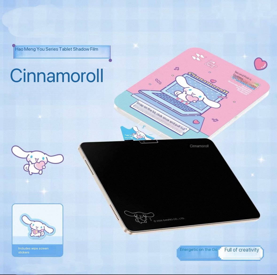 Hello Kitty-themed tempered glass screen protector for iPad