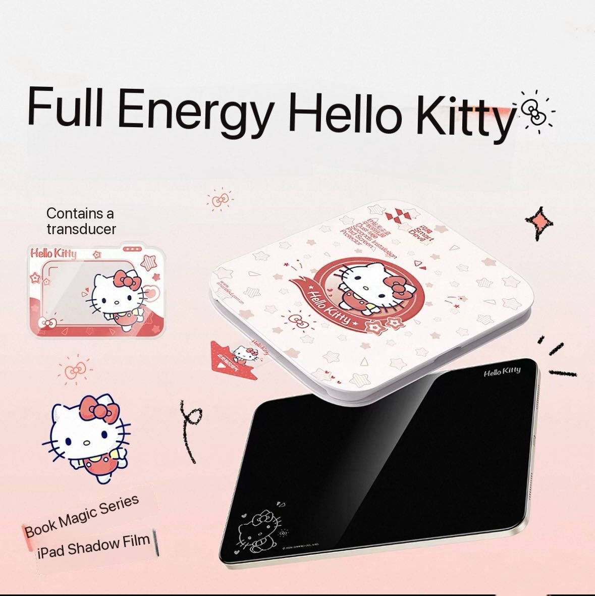Hello Kitty-themed tempered glass screen protector for iPad