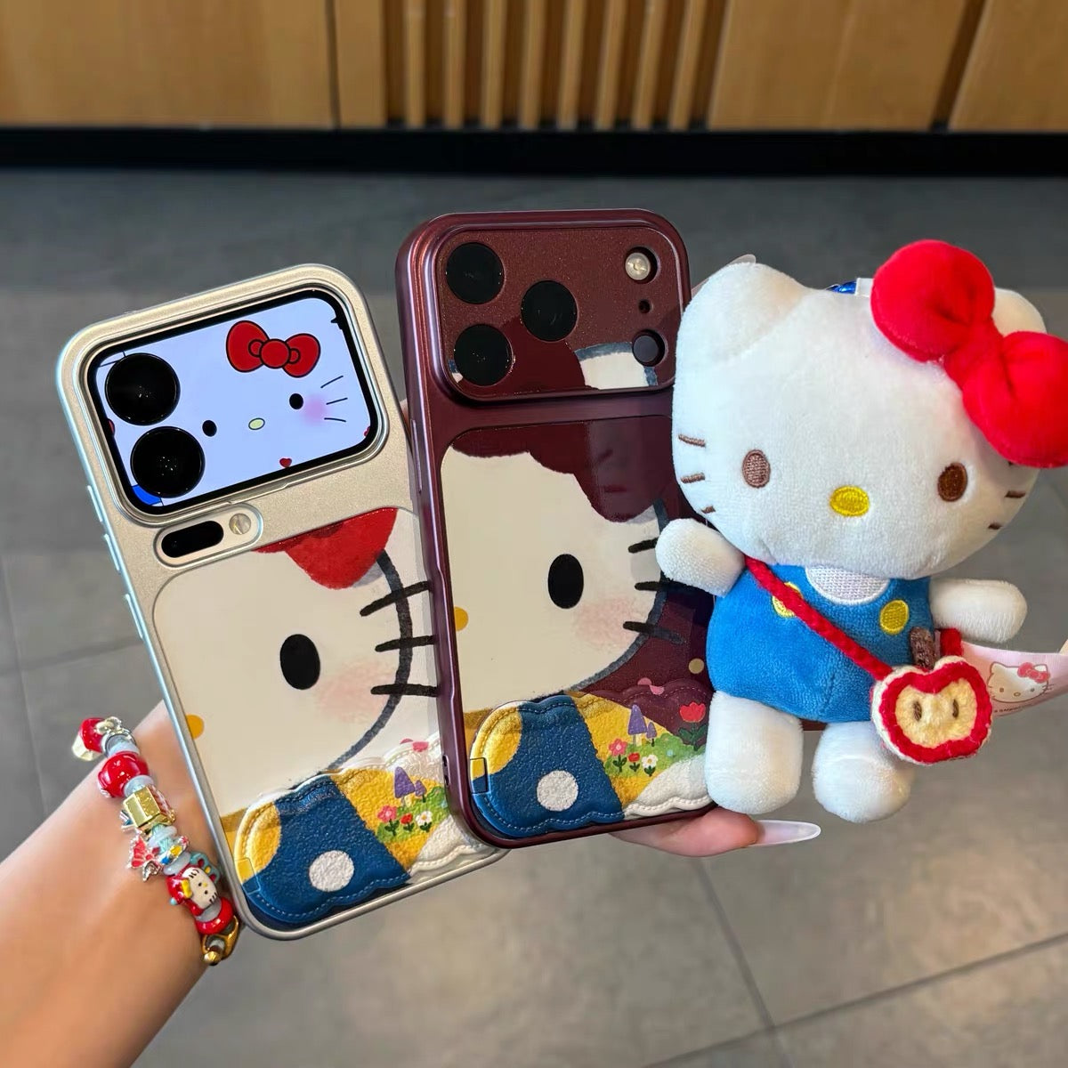 Cute Cartoon Cat Mirror Stand Phone Case