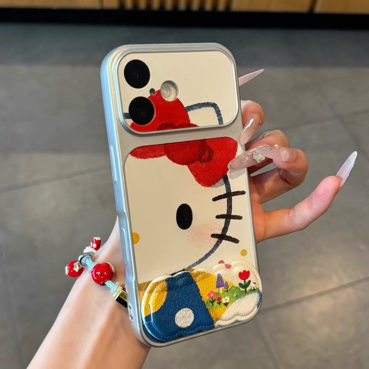 Cute Cartoon Cat Mirror Stand Phone Case