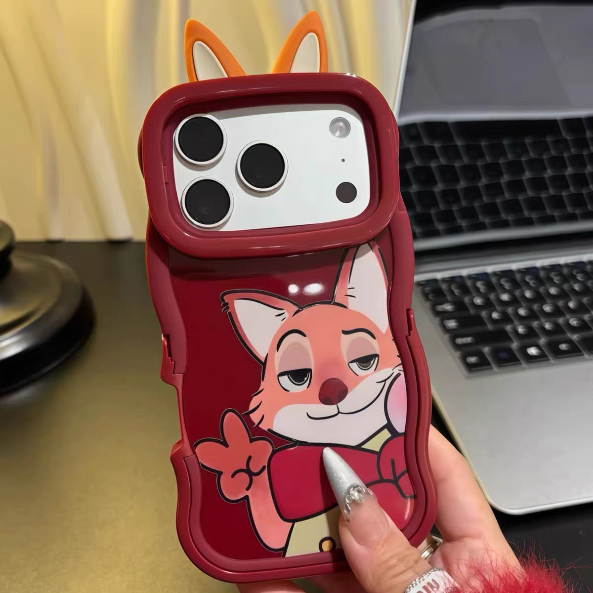 "Red Scarf" Couple-Themed Phone Case with Dual Kickstands (Judy & Nick)