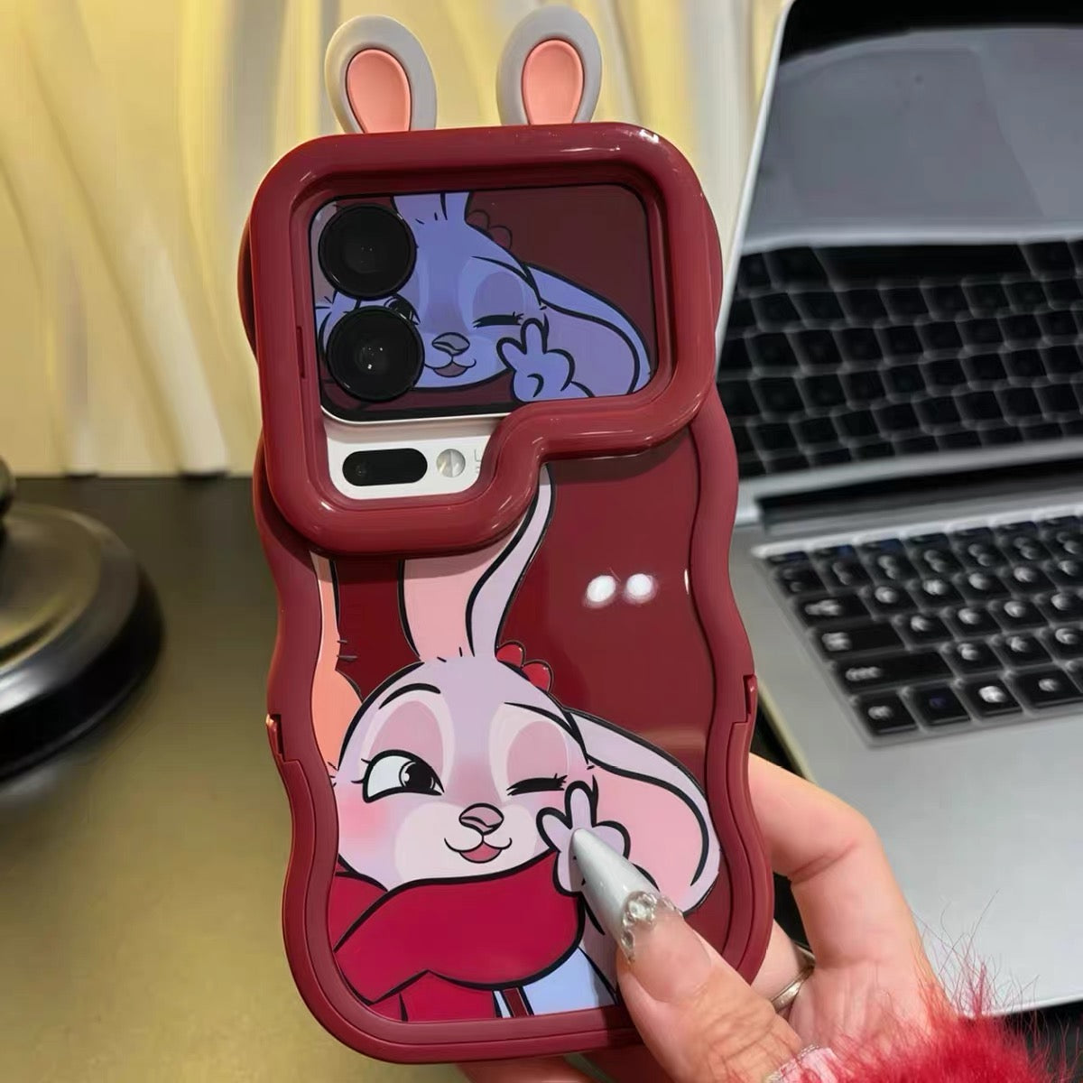 "Red Scarf" Couple-Themed Phone Case with Dual Kickstands (Judy & Nick)