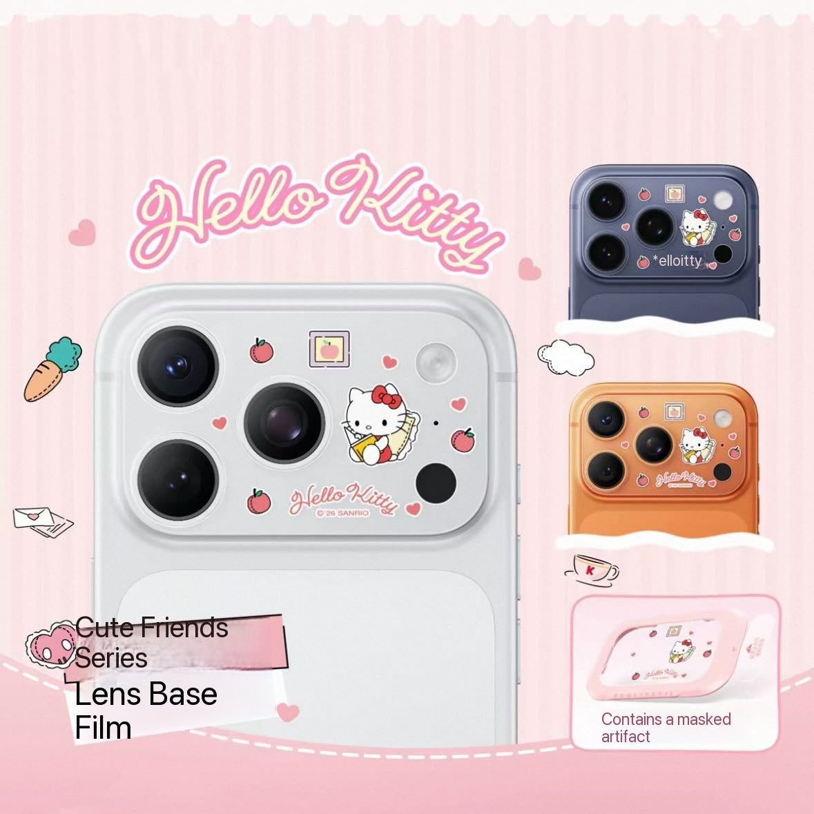 Hello Kitty Full-Coverage Camera Lens and Base Protector Film