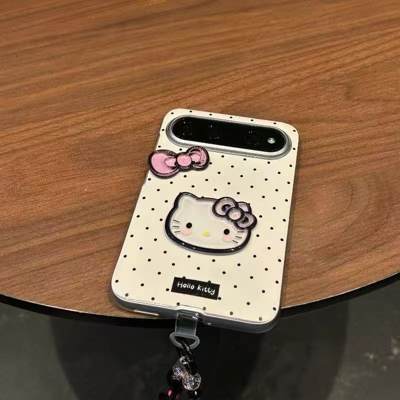 Suitable for Huawei Pura X View phone case – black with polka dots and a bow