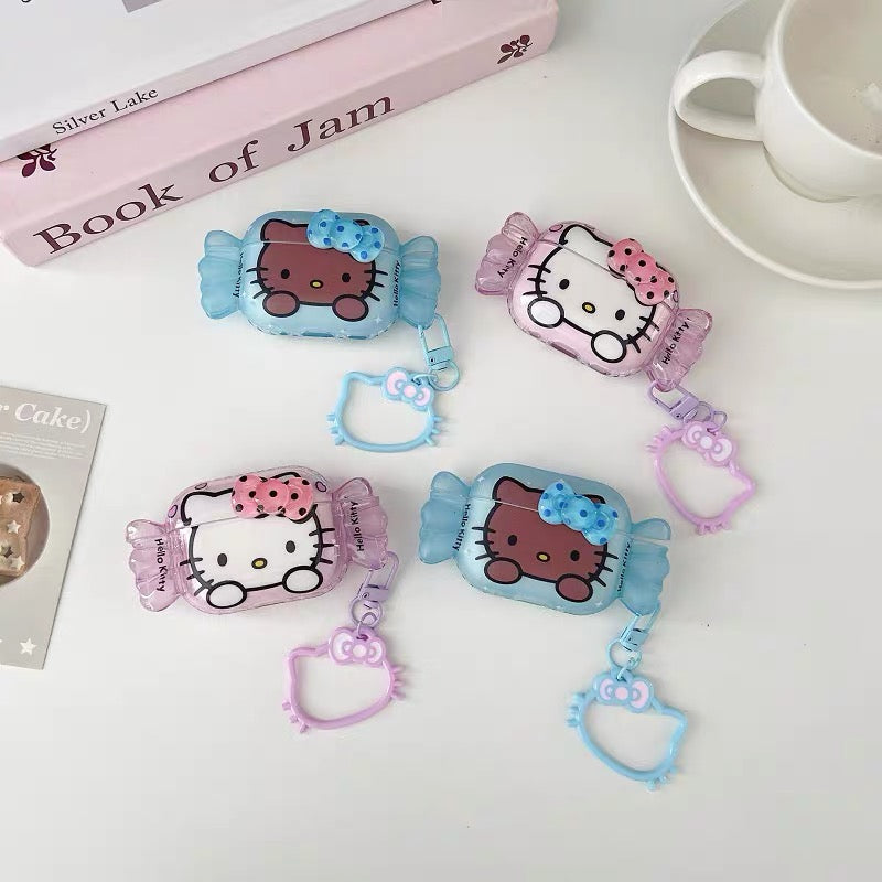 Hello Kitty Earphone Case with a Bow (Large-Headed Version)