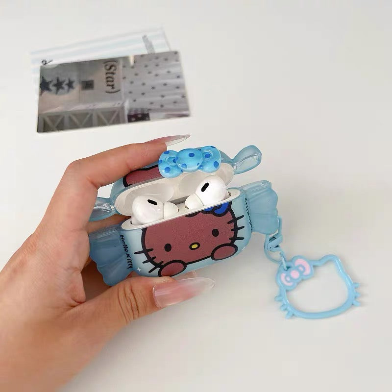 Hello Kitty Earphone Case with a Bow (Large-Headed Version)