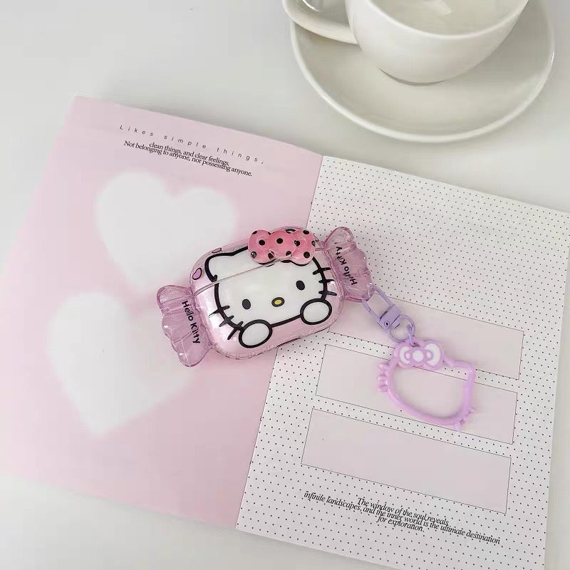Hello Kitty Earphone Case with a Bow (Large-Headed Version)
