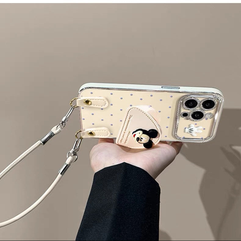 Polka-dot Mickey phone case with kickstand