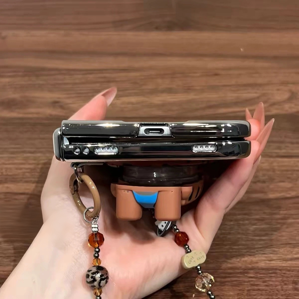 Cartoon Cat Magnetic Stand Case for iPhone & Duo Foldable Phones