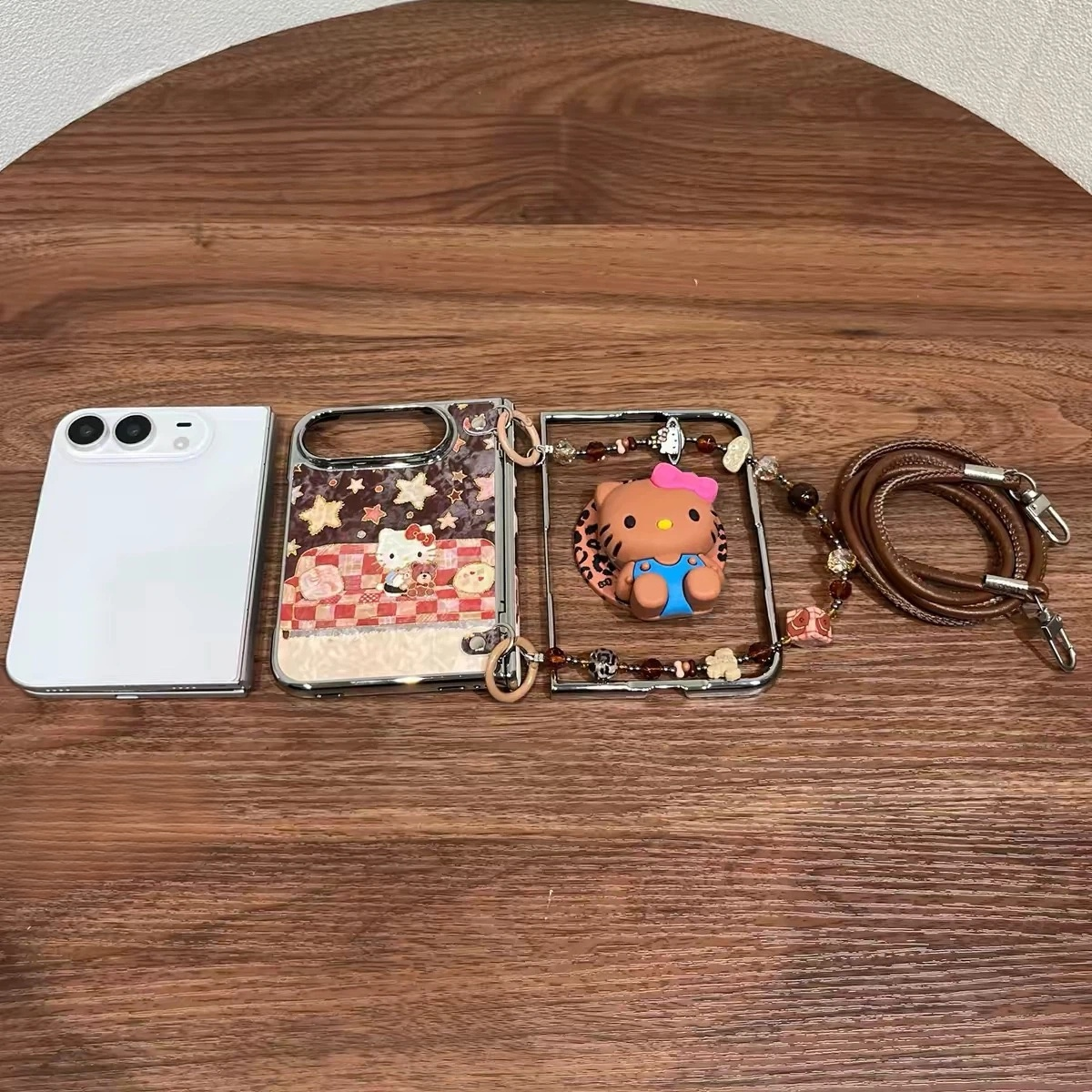 Cartoon Cat Magnetic Stand Case for iPhone & Duo Foldable Phones