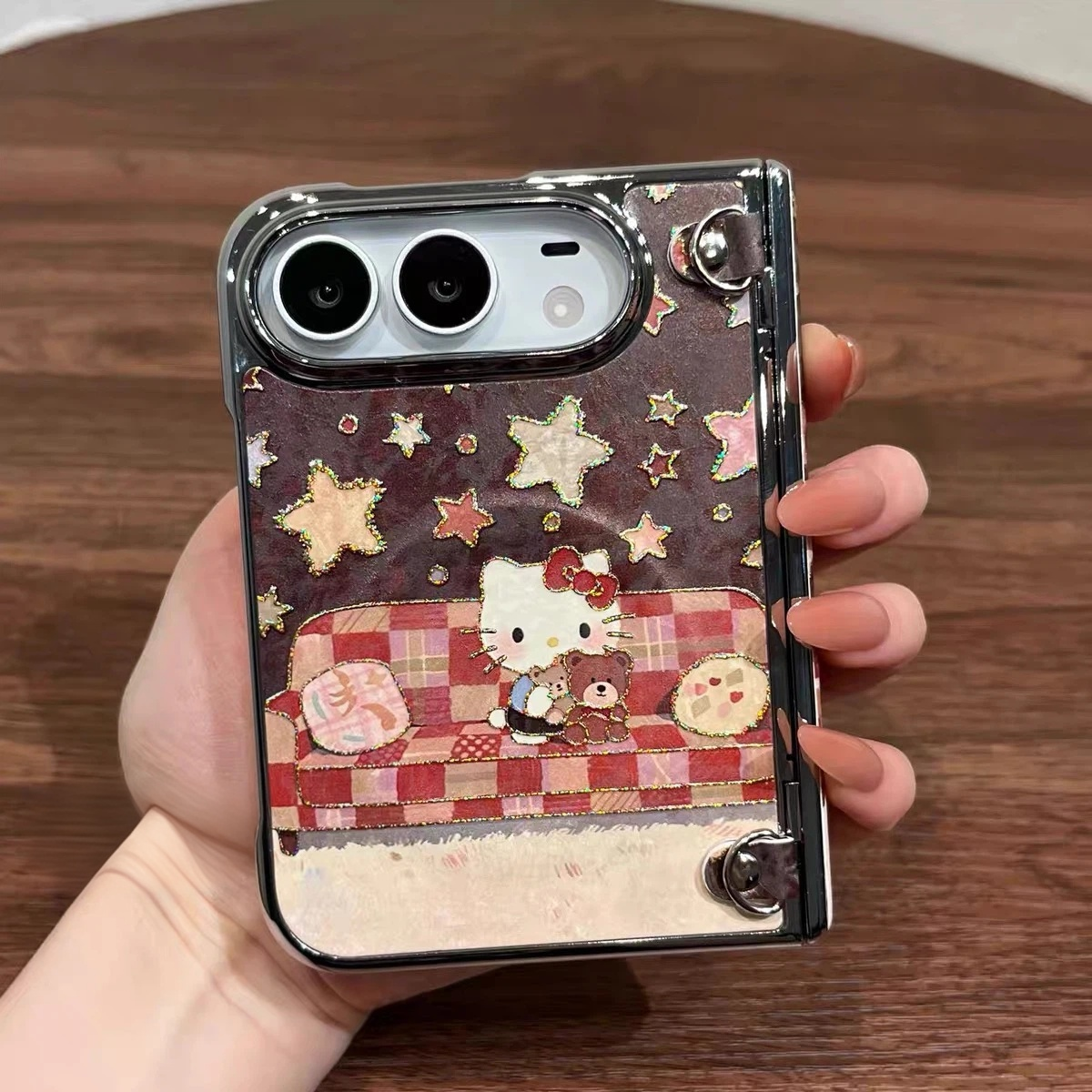 Cartoon Cat Magnetic Stand Case for iPhone & Duo Foldable Phones