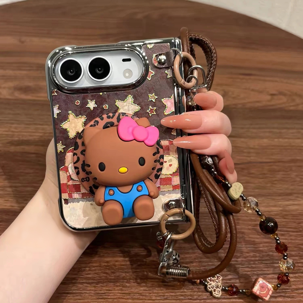 Cartoon Cat Magnetic Stand Case for iPhone & Duo Foldable Phones