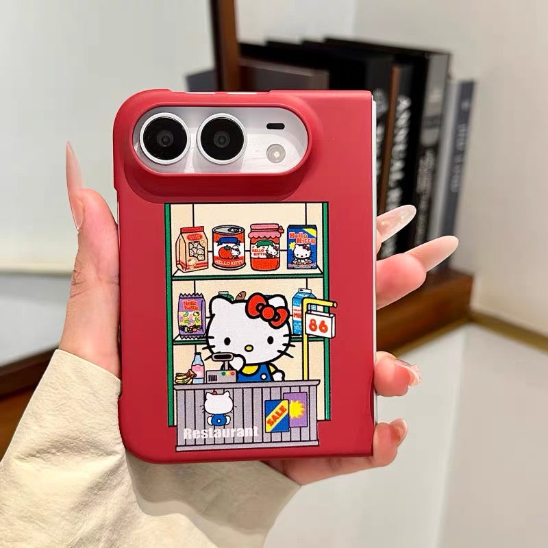 Japanese Anime-Style Convenience Store Cat Phone Case for iPhone Duo (Foldable)