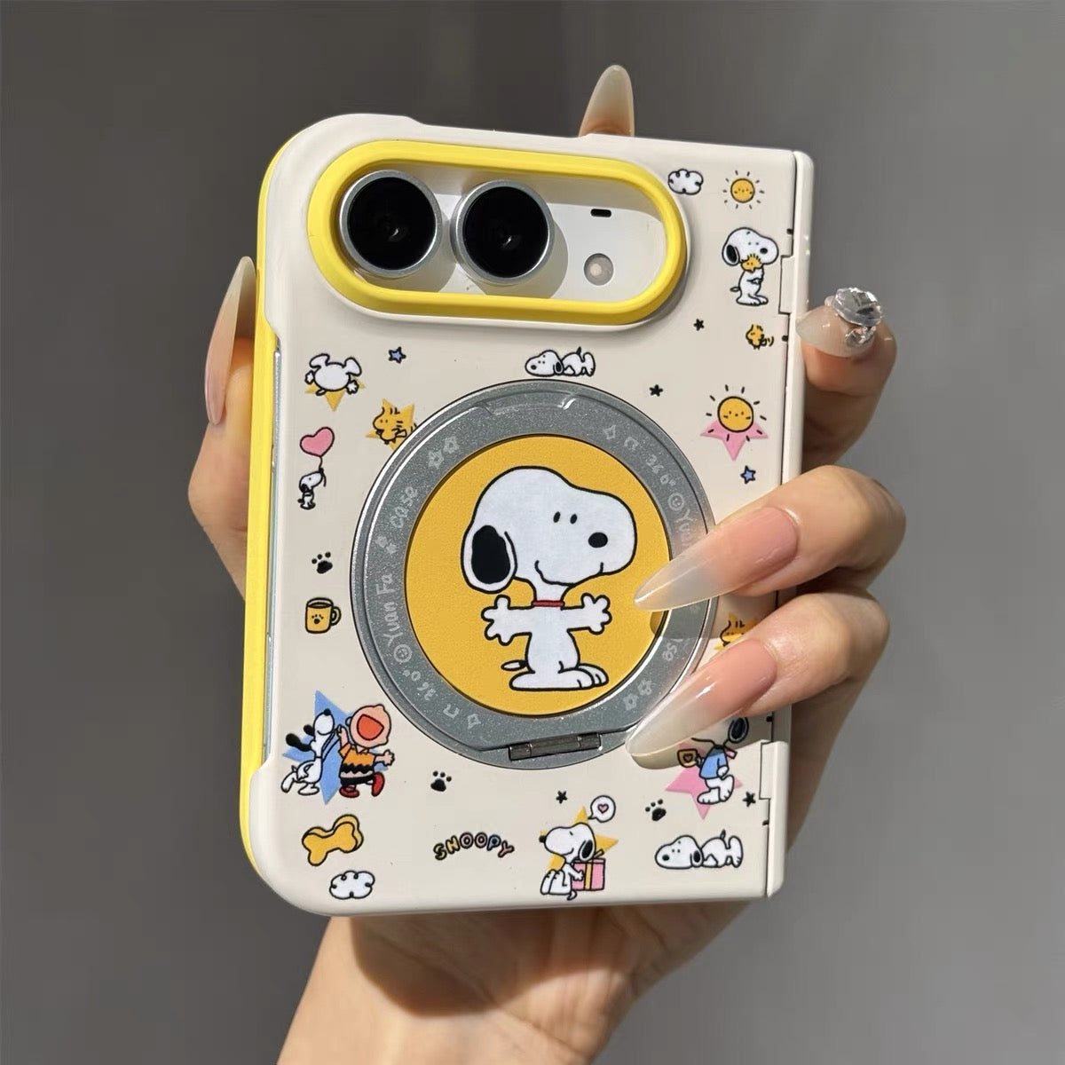 Cute Cartoon Snoopy Case for iPhone Duo Foldable Phone