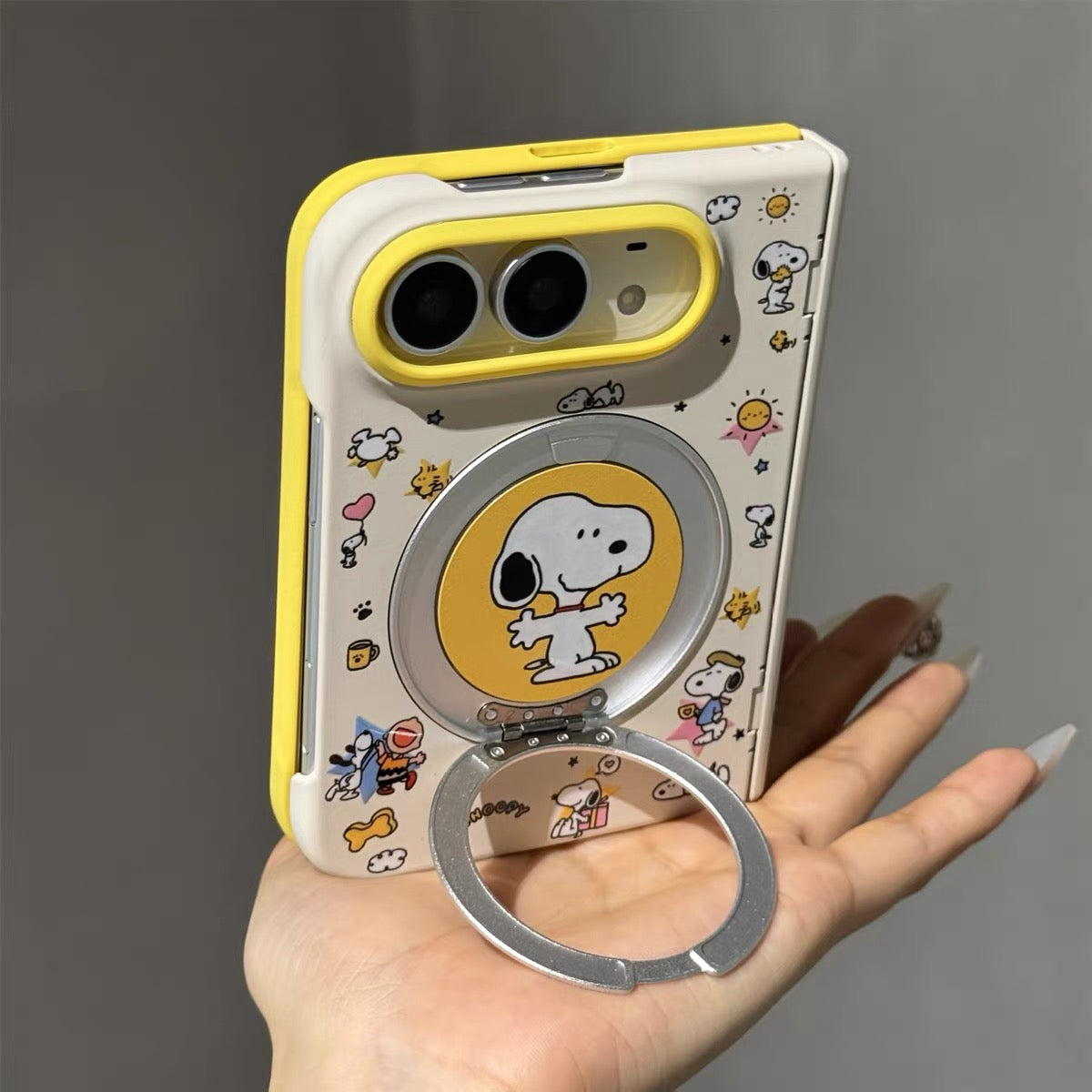 Cute Cartoon Snoopy Case for iPhone Duo Foldable Phone