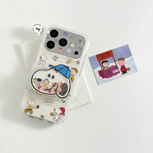 Cute Cartoon Snoopy Wobble-Figure Stand Phone Case