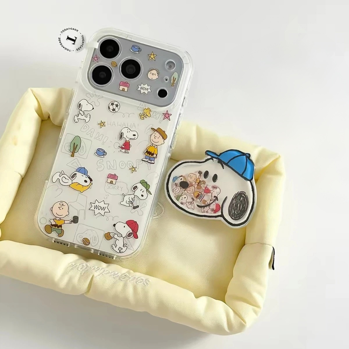 Cute Cartoon Snoopy Wobble-Figure Stand Phone Case