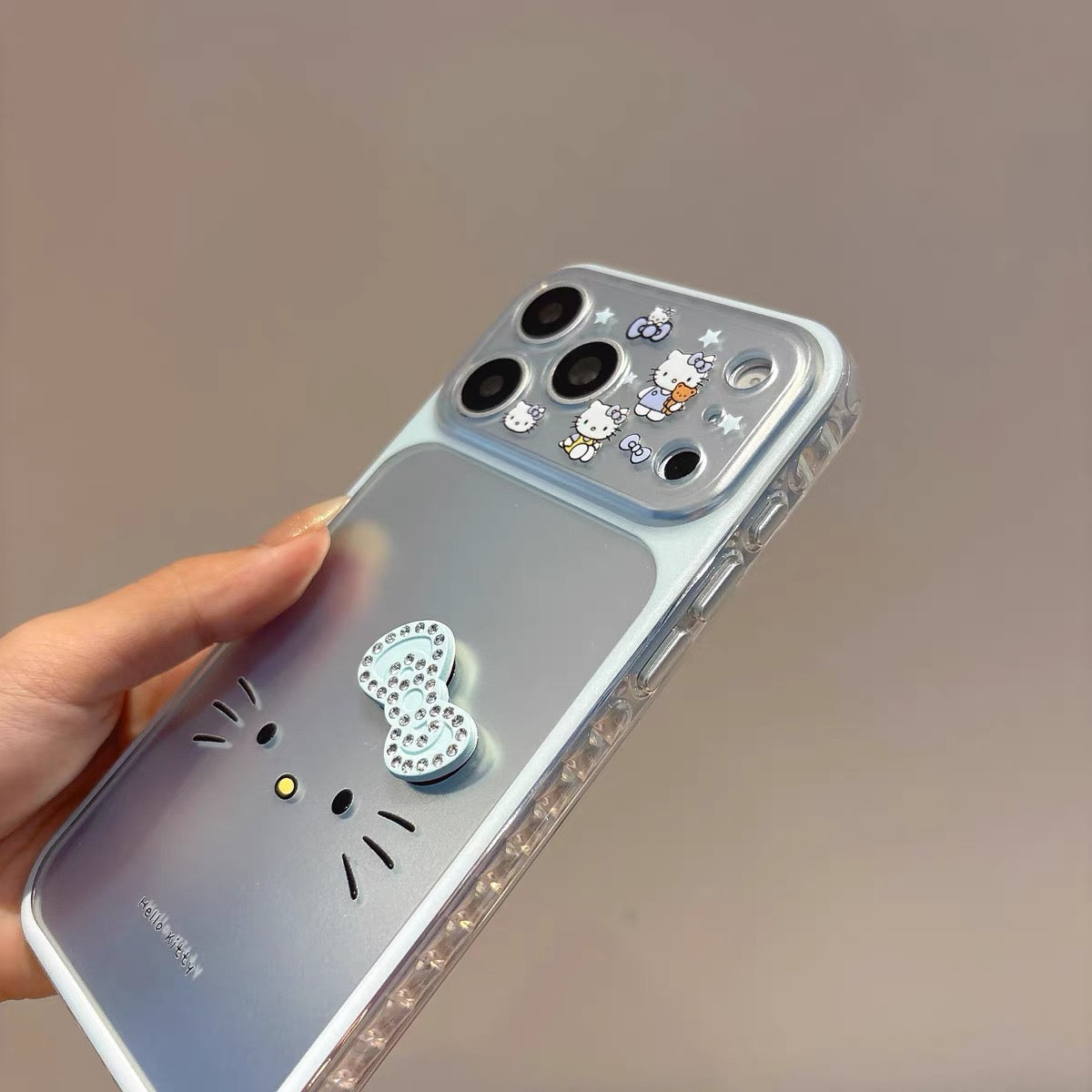 Cute Rhinestone Bow Cat Phone Case