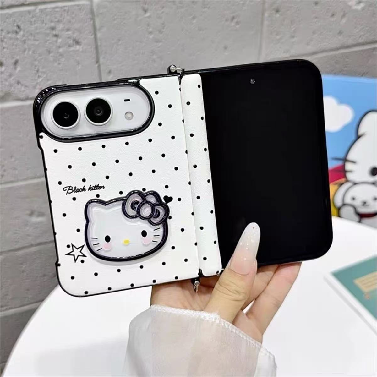 Polka-dot Hello Kitty folding iPhone case