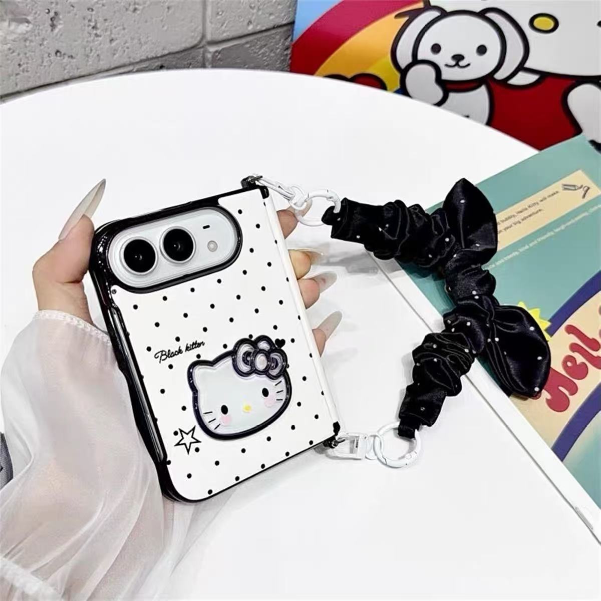 Polka-dot Hello Kitty folding iPhone case