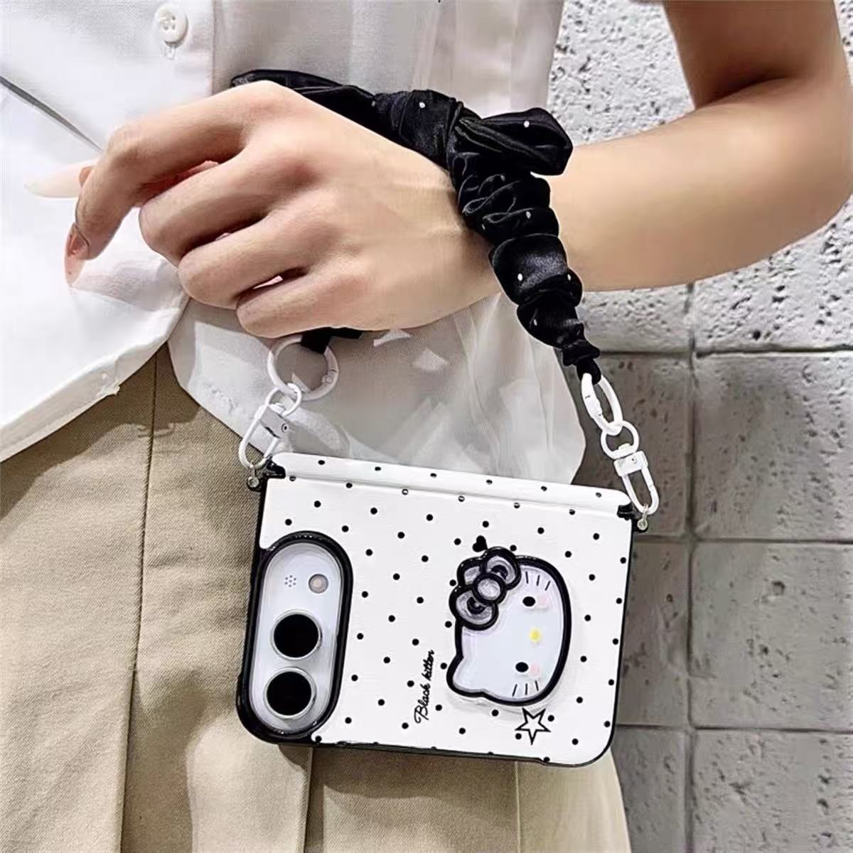 Polka-dot Hello Kitty folding iPhone case