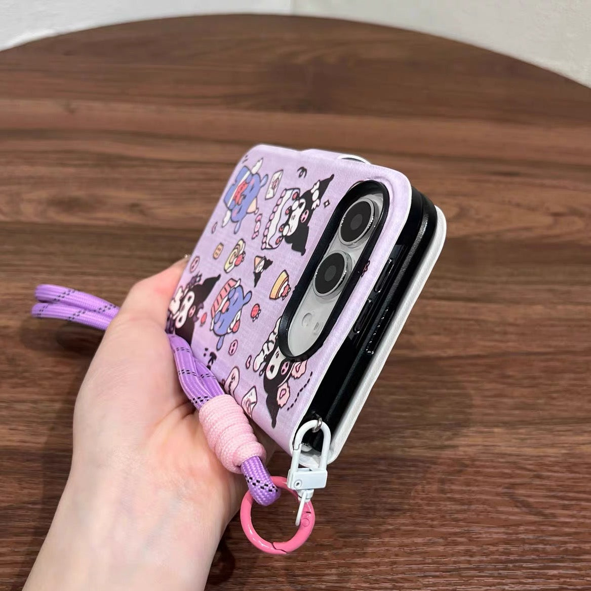 Kuromi-themed foldable phone case for iPhone
