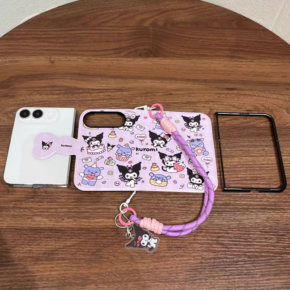 Kuromi-themed foldable phone case for iPhone