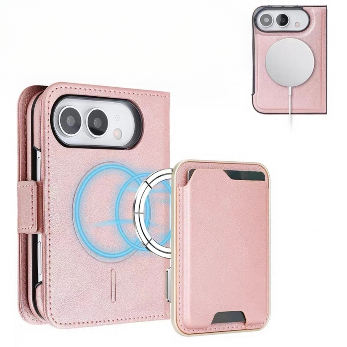 New iPhone Duo Magnetic Wireless Charging Folio Case for Foldable Phones