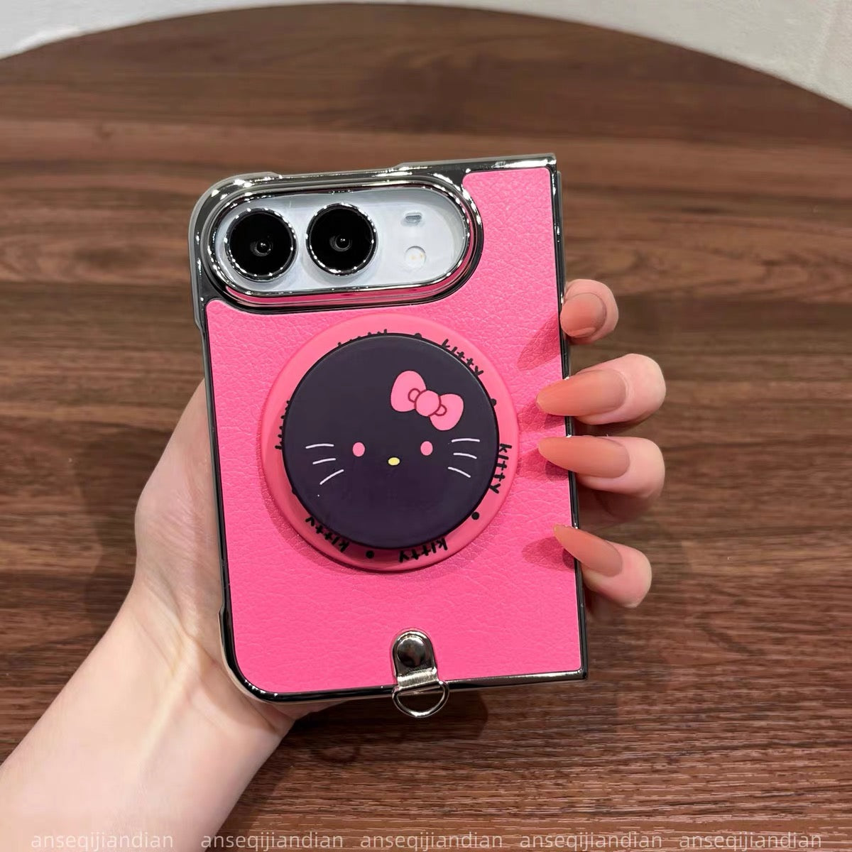 Cute Hello Kitty Magnetic Kickstand Case for iPhone Foldable Phones