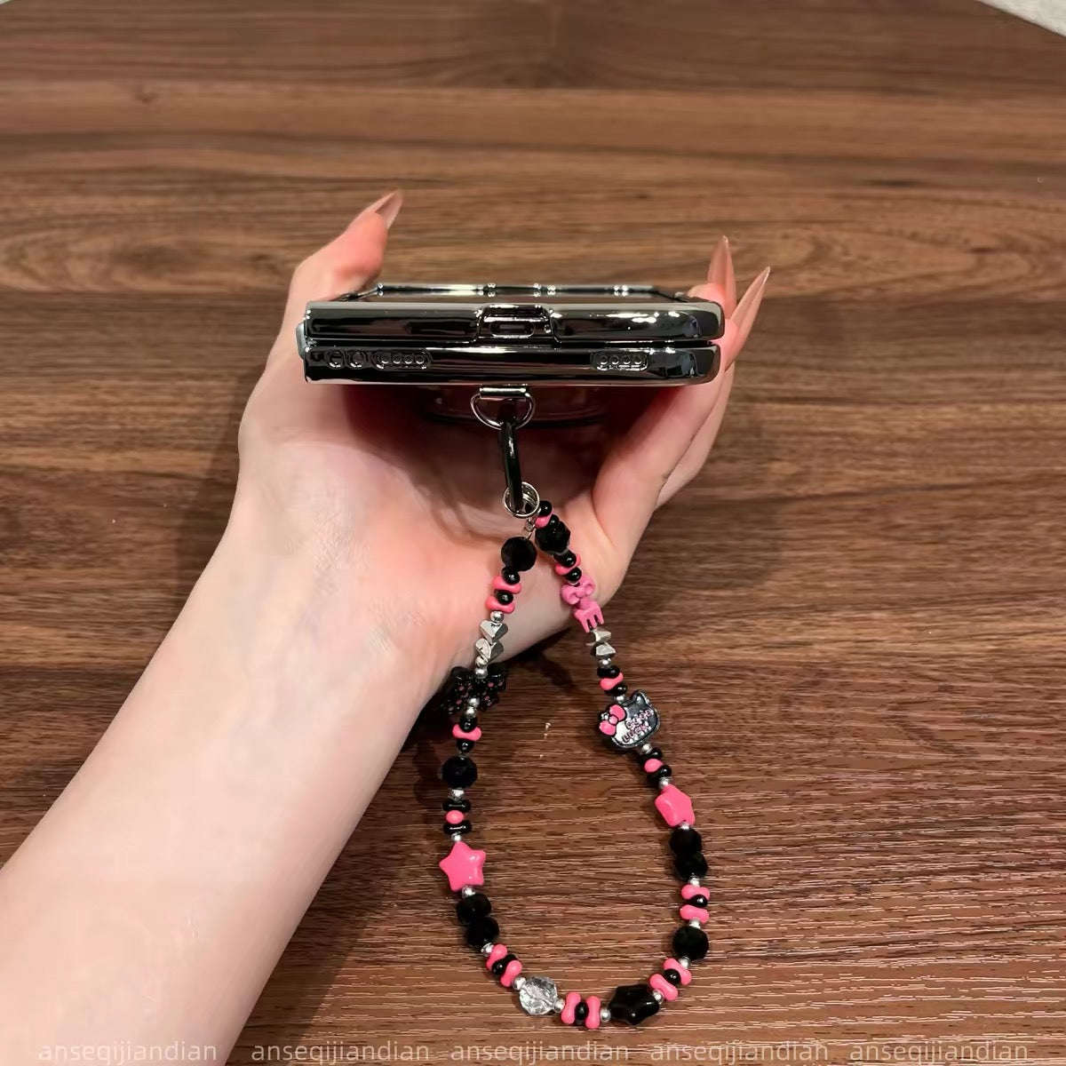 Cute Hello Kitty Magnetic Kickstand Case for iPhone Foldable Phones