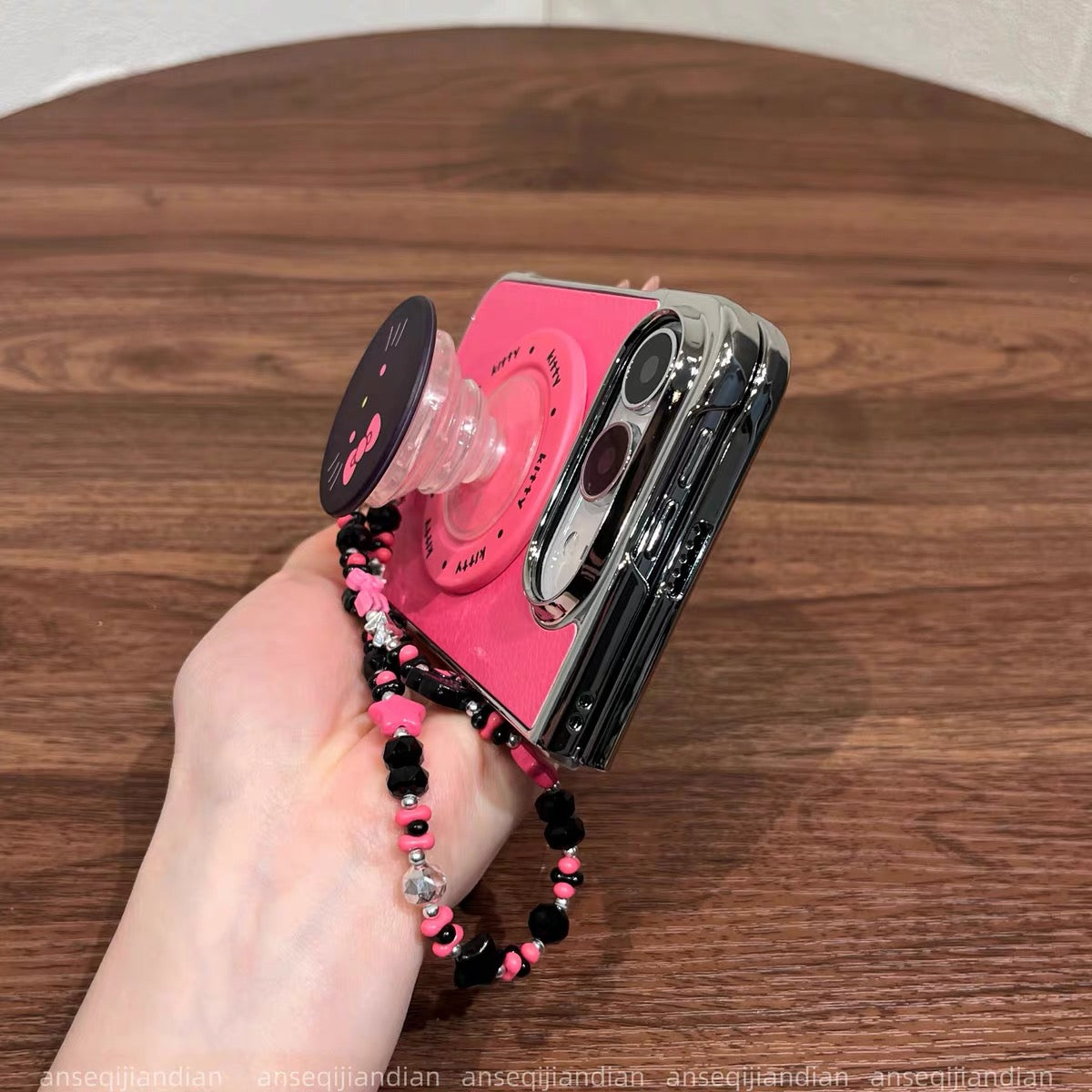 Cute Hello Kitty Magnetic Kickstand Case for iPhone Foldable Phones
