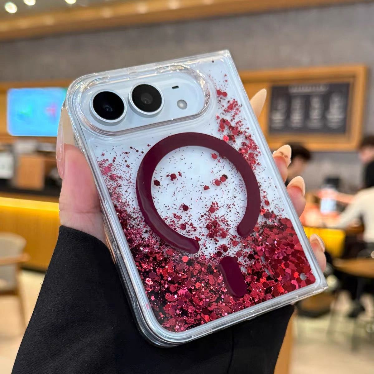 iPhone Duo Glitter Quicksand Premium Foldable Phone Case