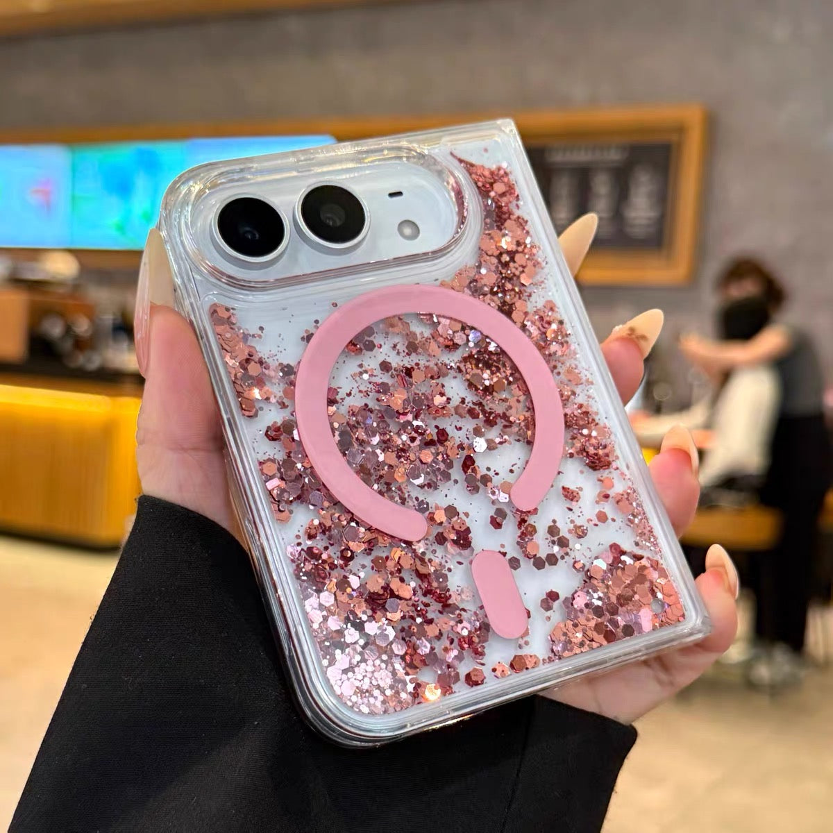 iPhone Duo Glitter Quicksand Premium Foldable Phone Case