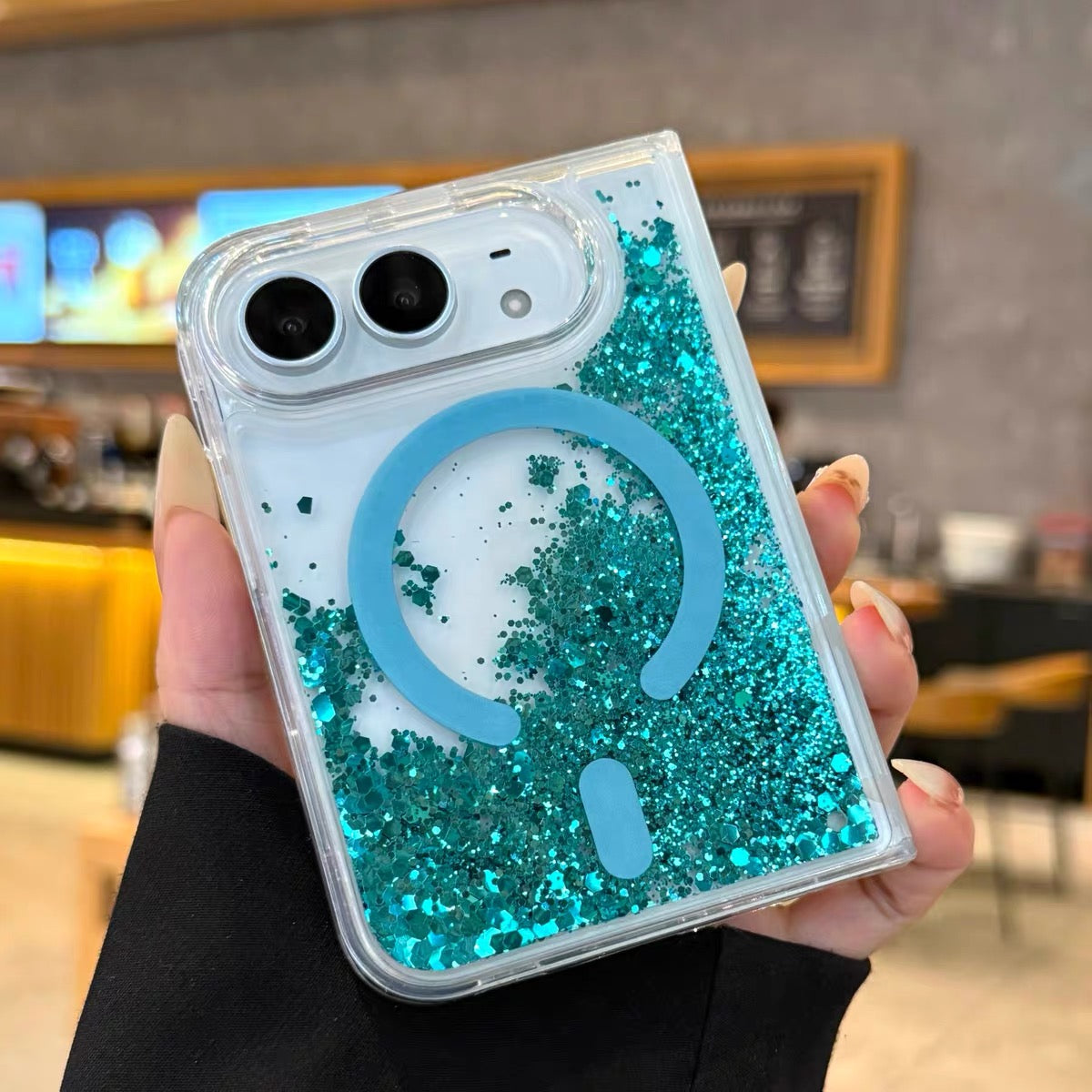 iPhone Duo Glitter Quicksand Premium Foldable Phone Case
