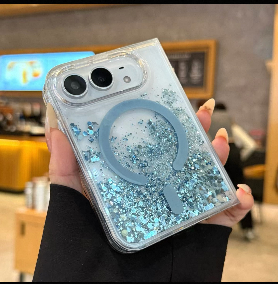 iPhone Duo Glitter Quicksand Premium Foldable Phone Case