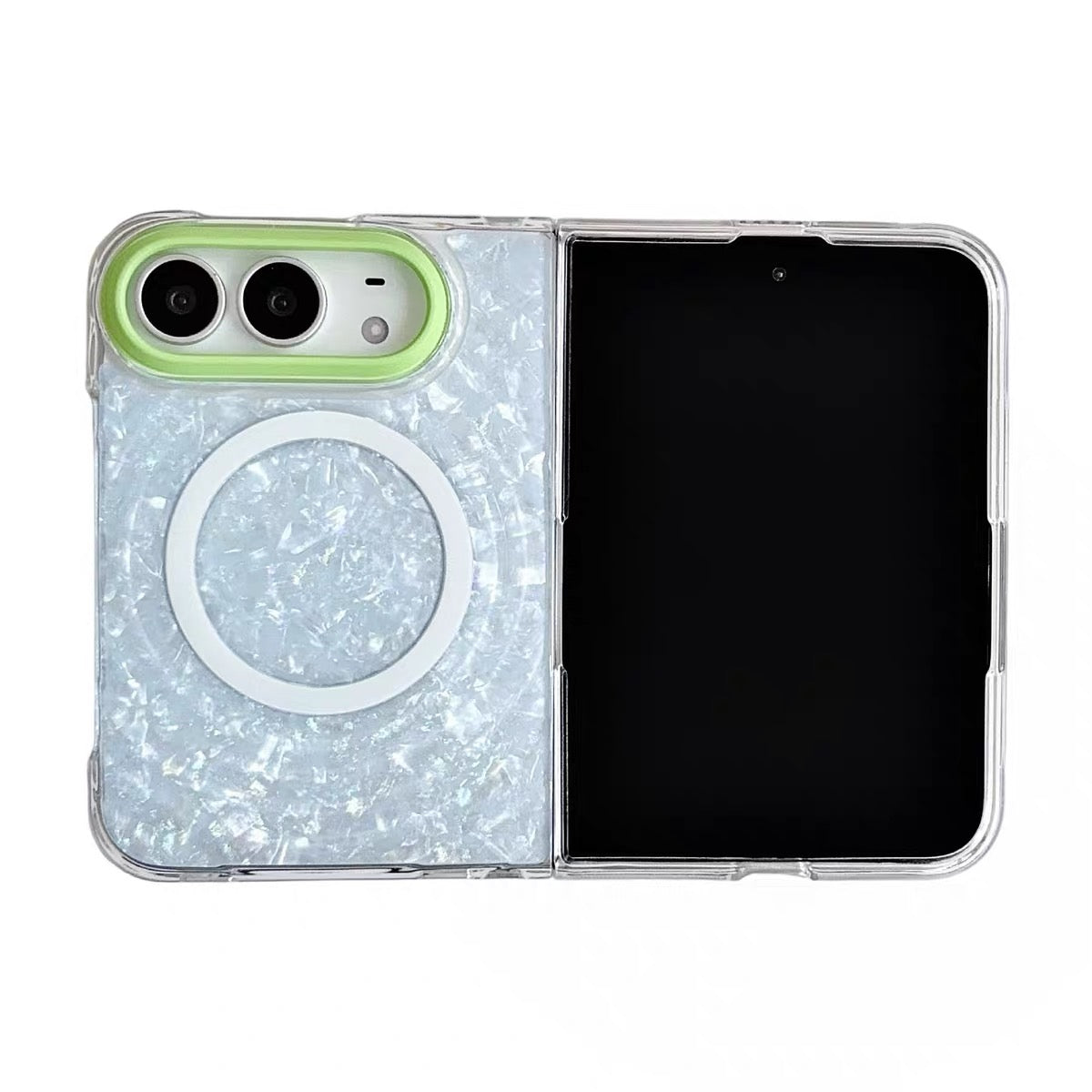 New Magnetic Phone Case with Gilded Mother-of-Pearl Wave Pattern