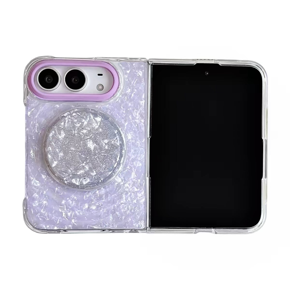 New Magnetic Phone Case with Gilded Mother-of-Pearl Wave Pattern