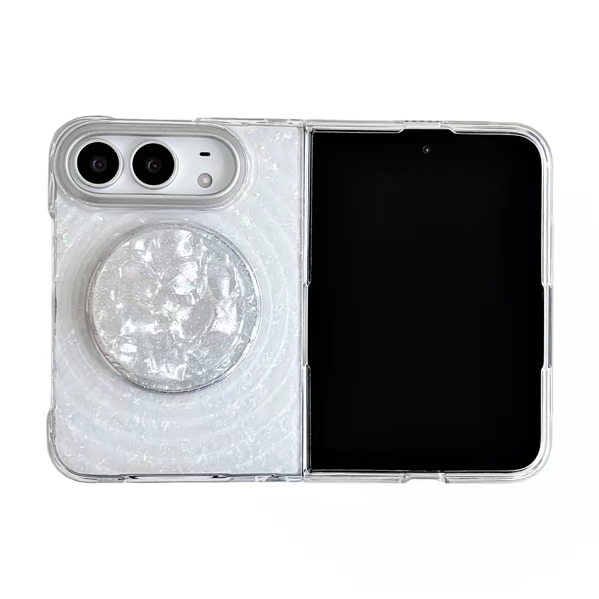 New Magnetic Phone Case with Gilded Mother-of-Pearl Wave Pattern