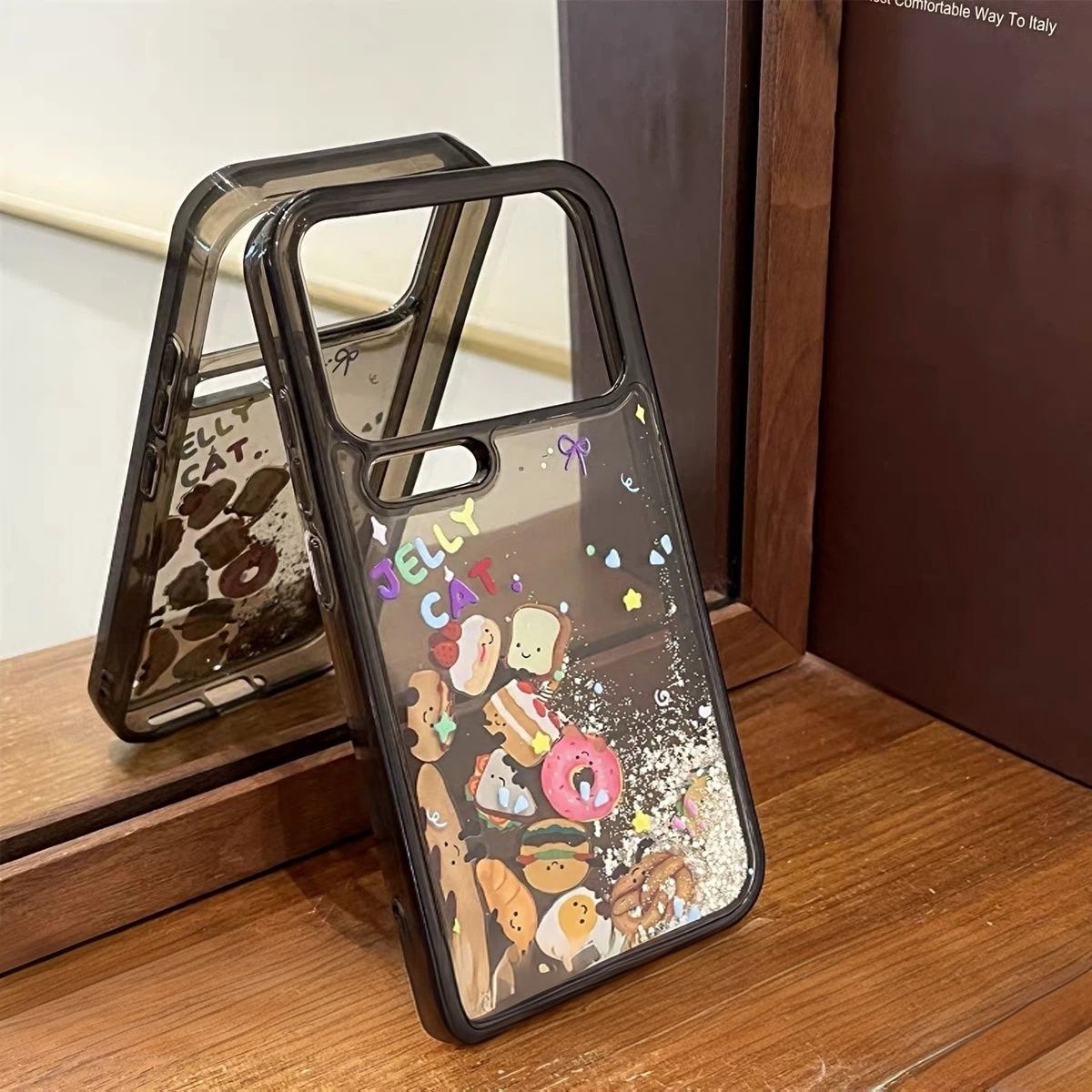 Cute Donut & Cake Character Liquid Glitter Phone Case