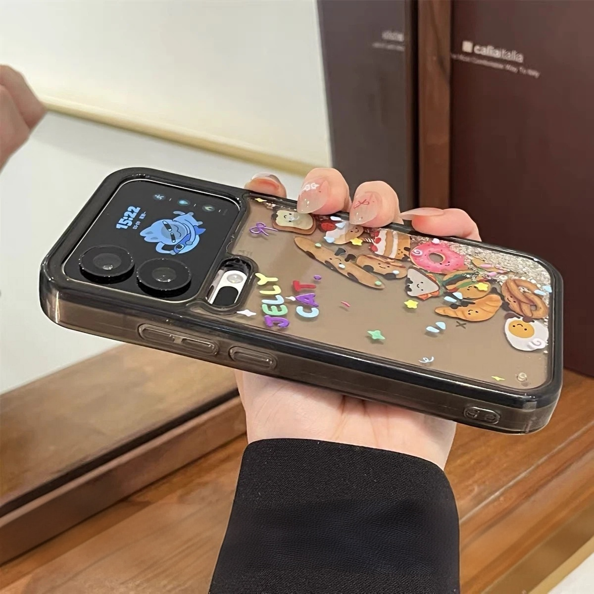 Cute Donut & Cake Character Liquid Glitter Phone Case