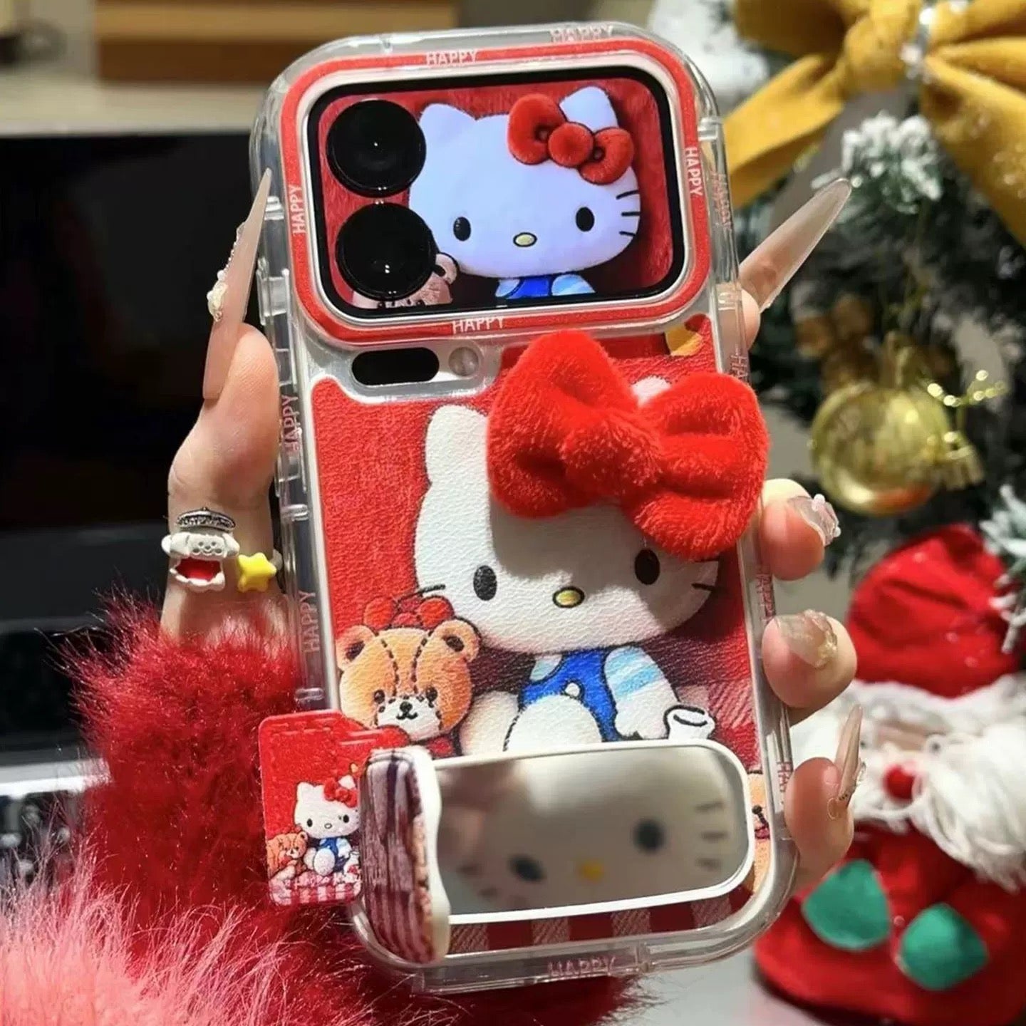Bow-tie Kitty bear phone case